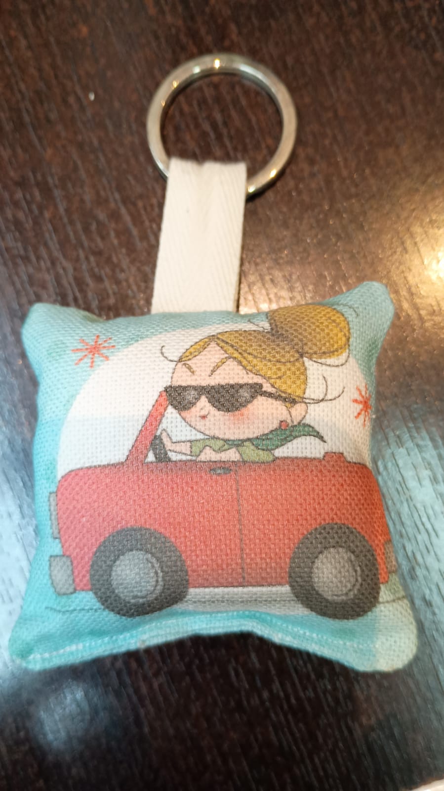 Portachiavi imbottito 6.5 cm con frase